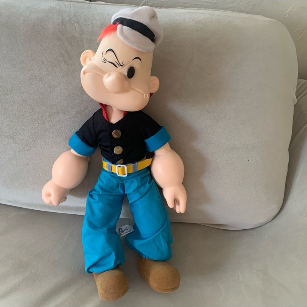 Vtg 1985 Popeye the Sailor Man Plush Doll Figure Presents Hamilton Gifts w/Tag